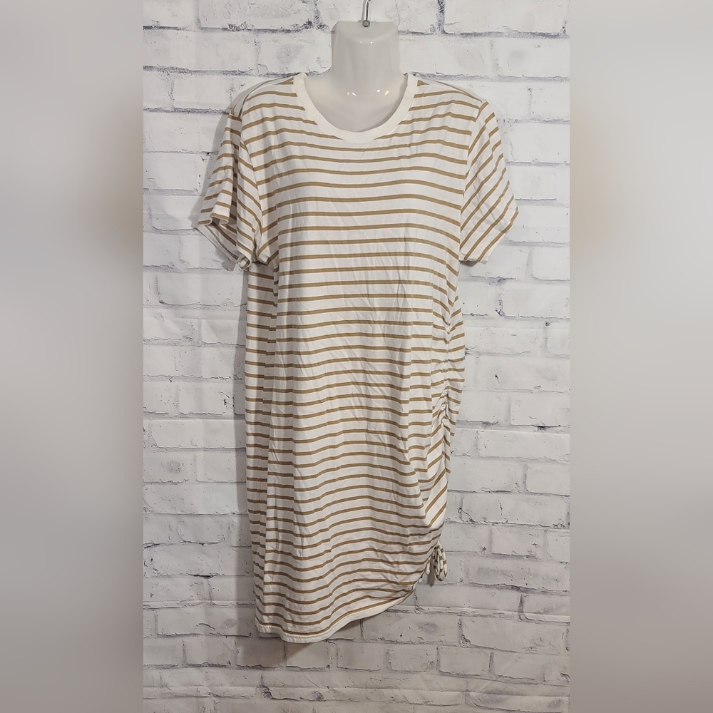 Universal Thread Striped Ruched T-shirt Dress Large